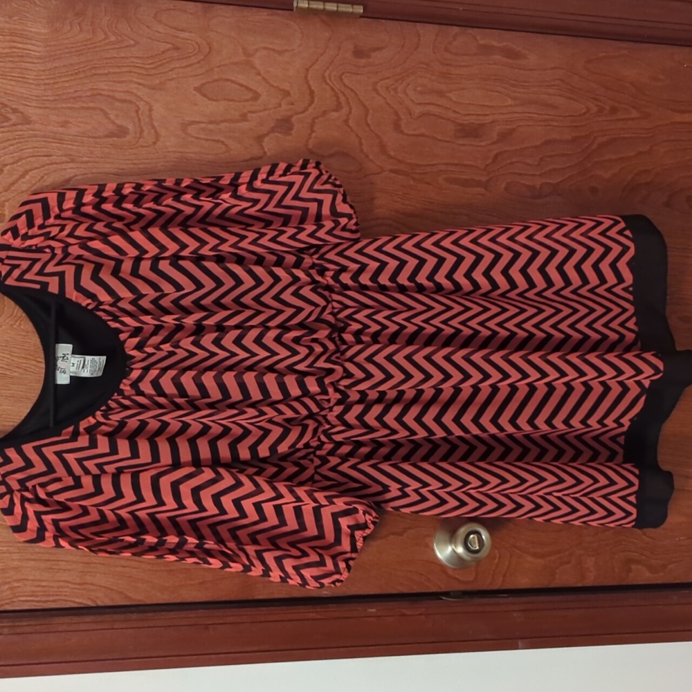 Sweet Storm Orange Chevron Dress